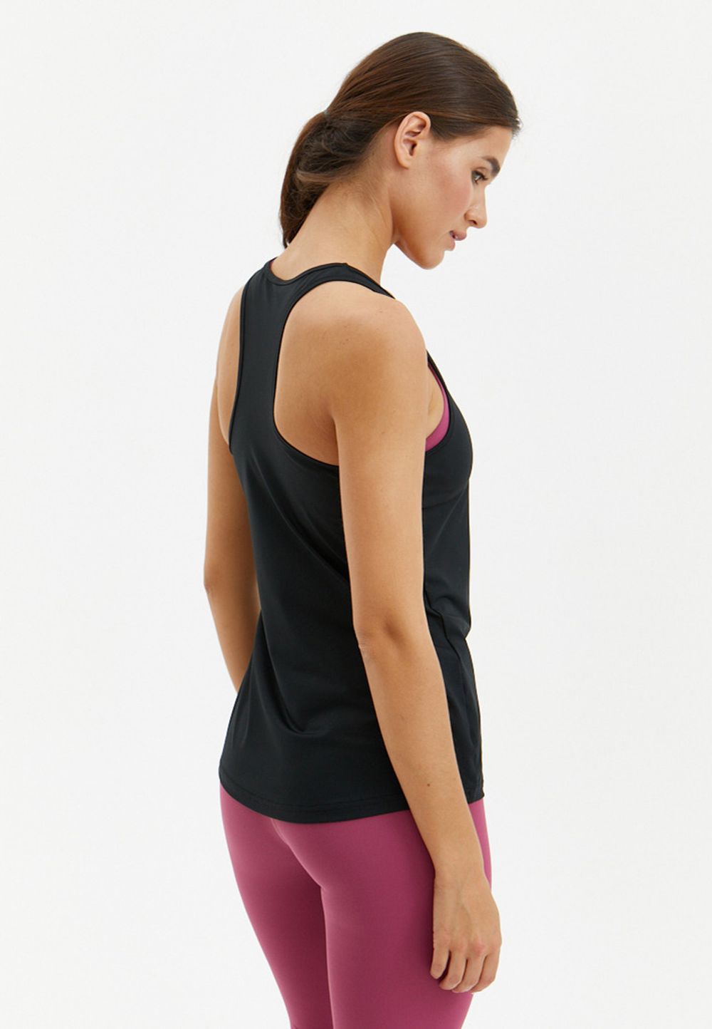 BeSelf Майка удлиненная SATIN BASE, черный