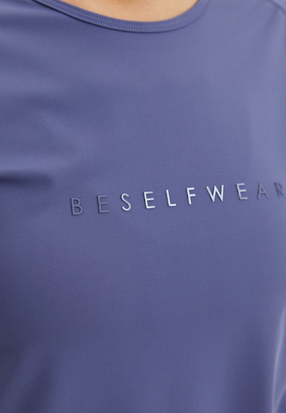 BeSelf Футболка удлиненная SATIN BASE, фиолетово-серый