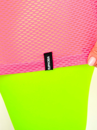 Euphoria Футболка Mesh All Over, неоновый розовый