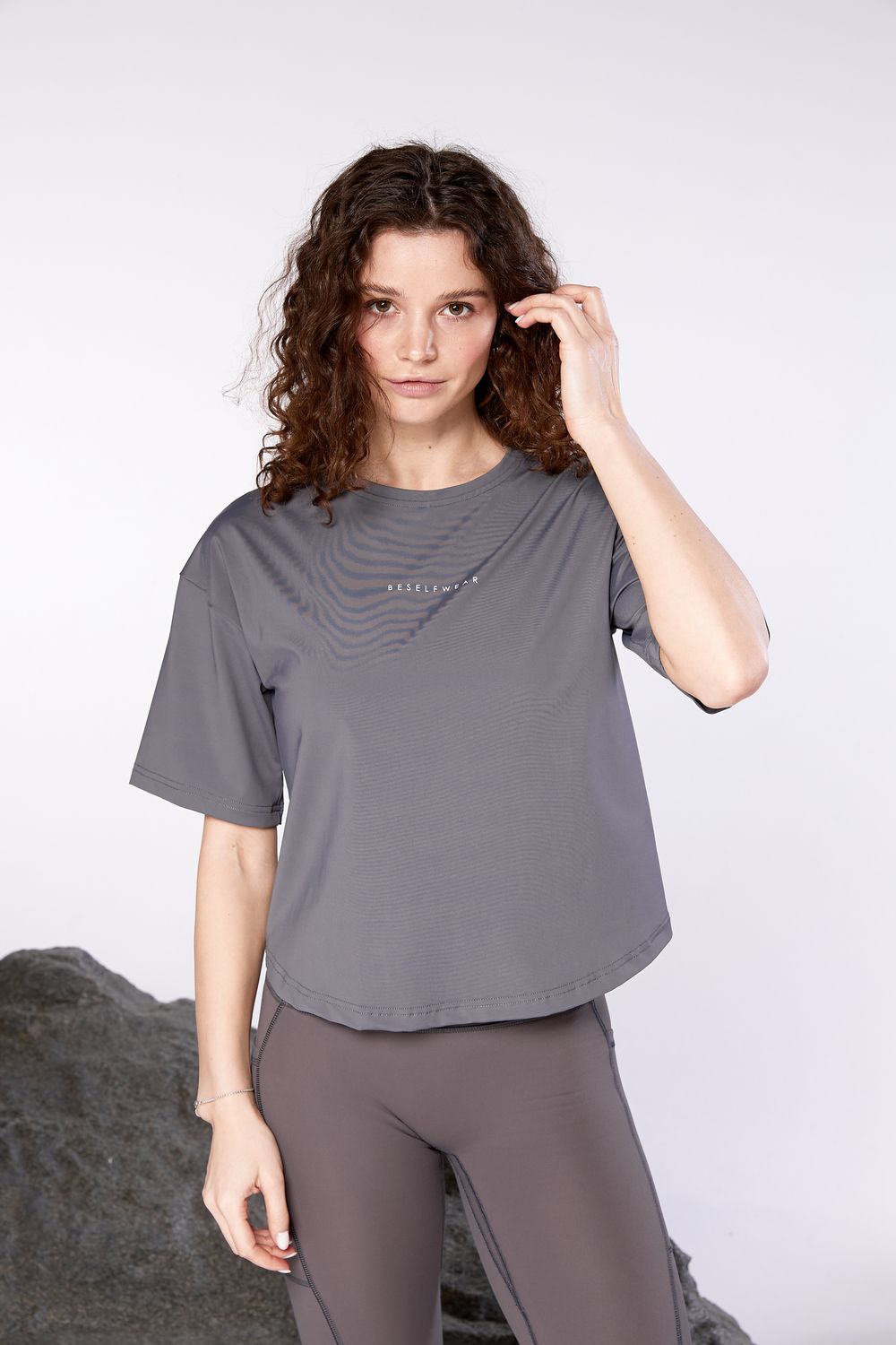 BeSelf Футболка SATIN BASE, темно-серый