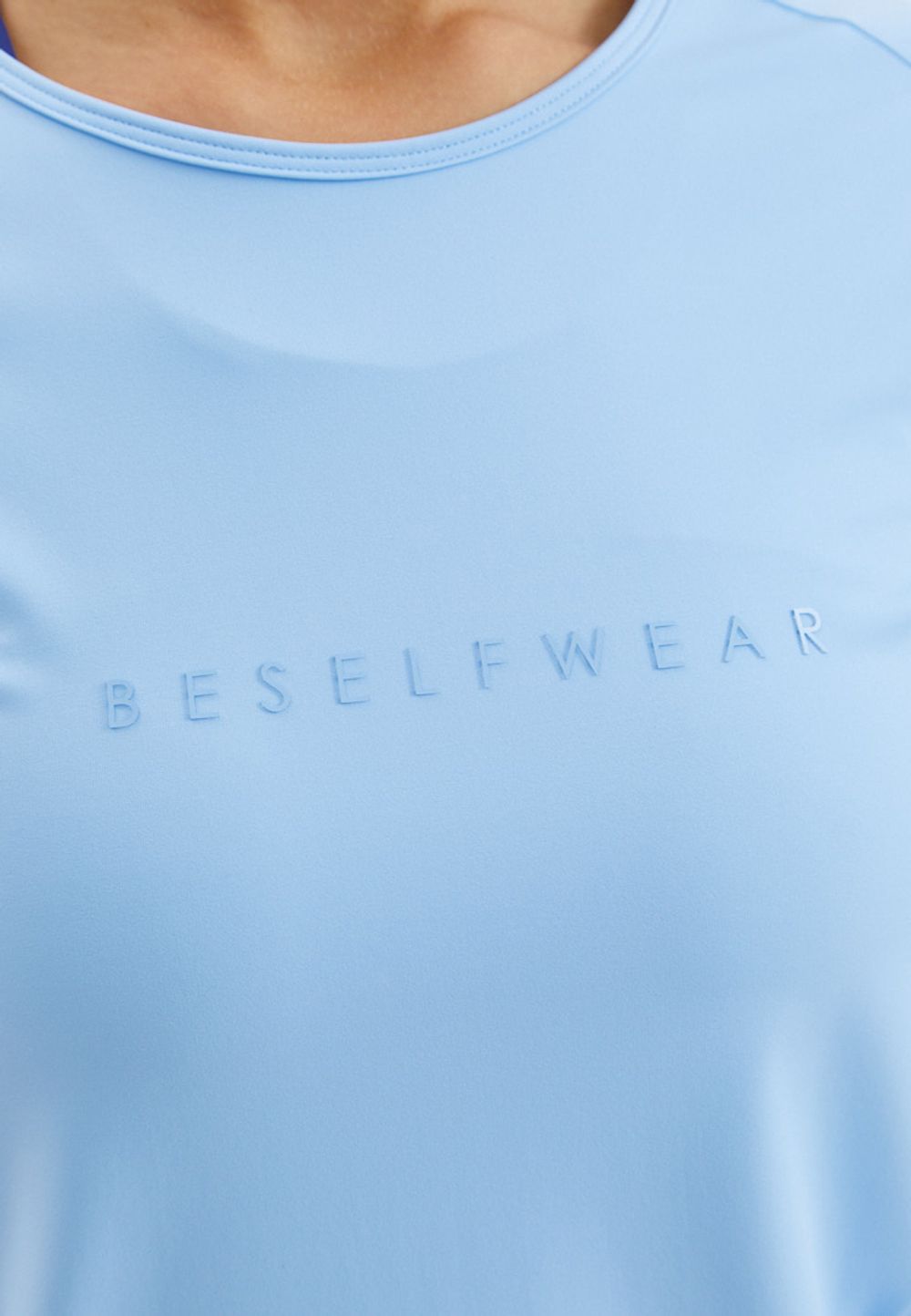 BeSelf Футболка удлиненная SATIN BASE, голубой