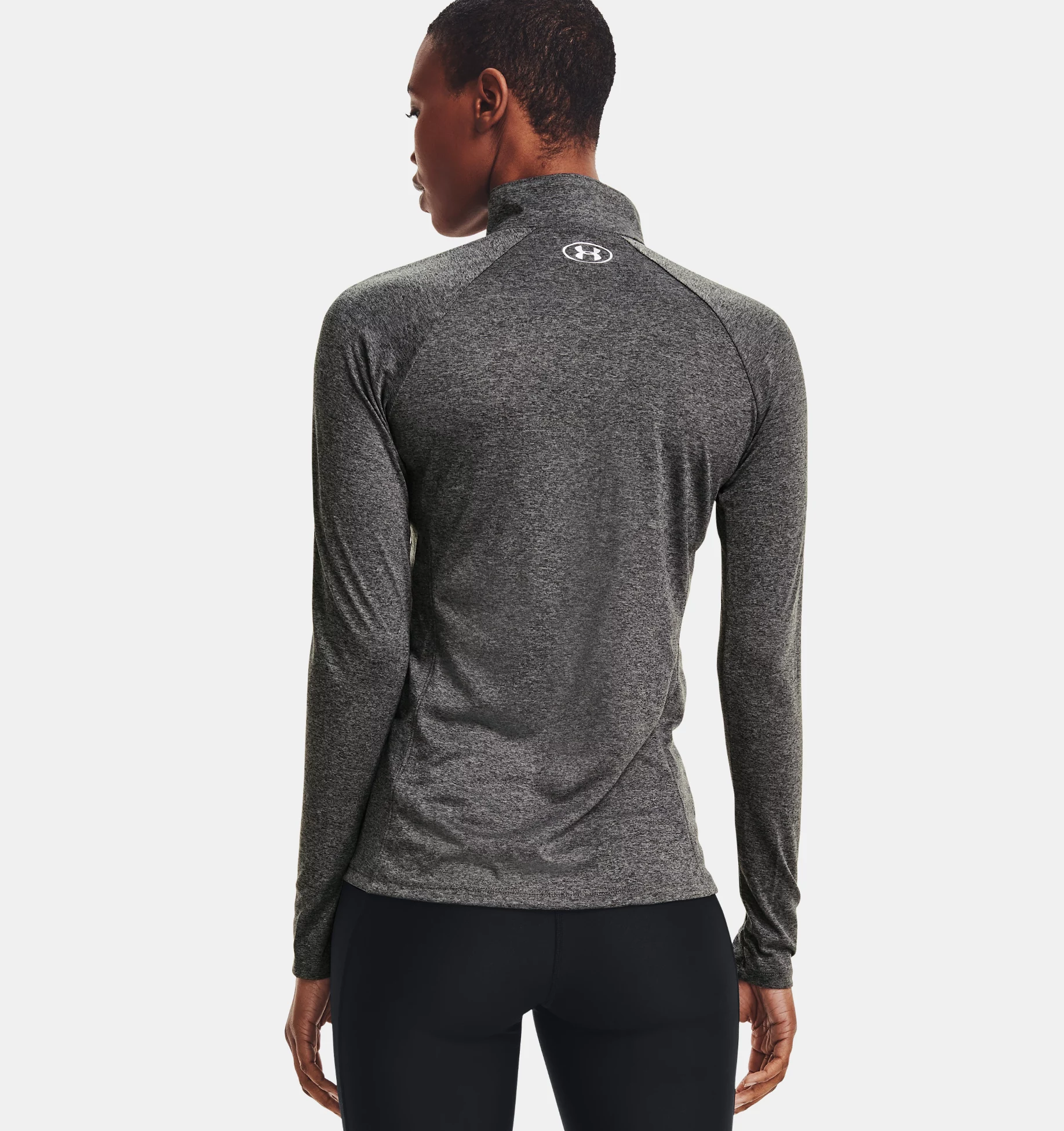 Under Armour Лонгслив Tech 1/2 Zip, серый
