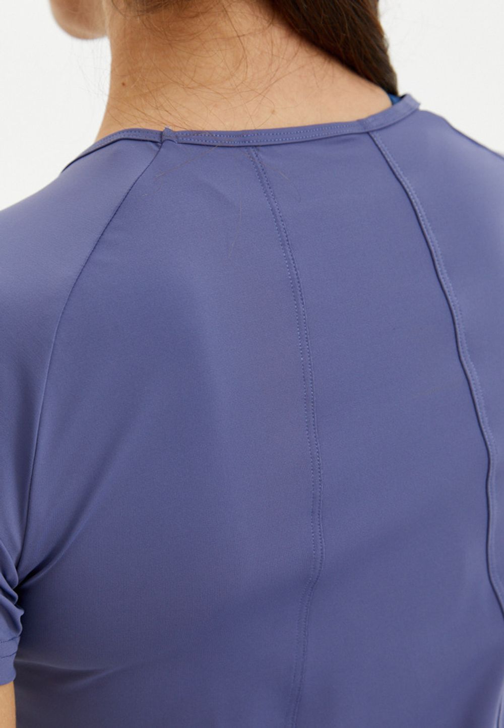 BeSelf Футболка удлиненная SATIN BASE, фиолетово-серый