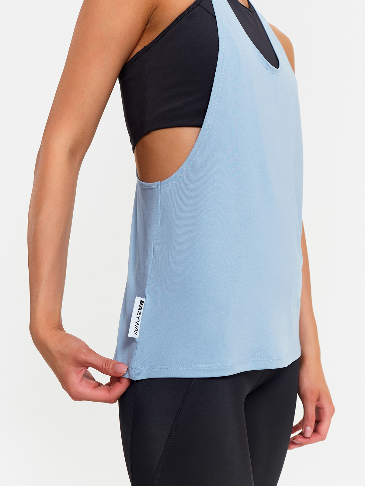 Eazyway Майка для фитнеса удлиненная Performance 05.041, голубой