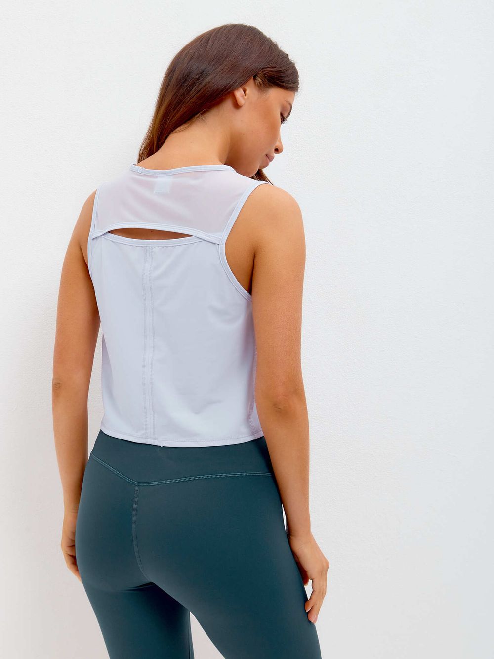 BeSelf Майка с сеткой укороченная Active, небесно-голубой