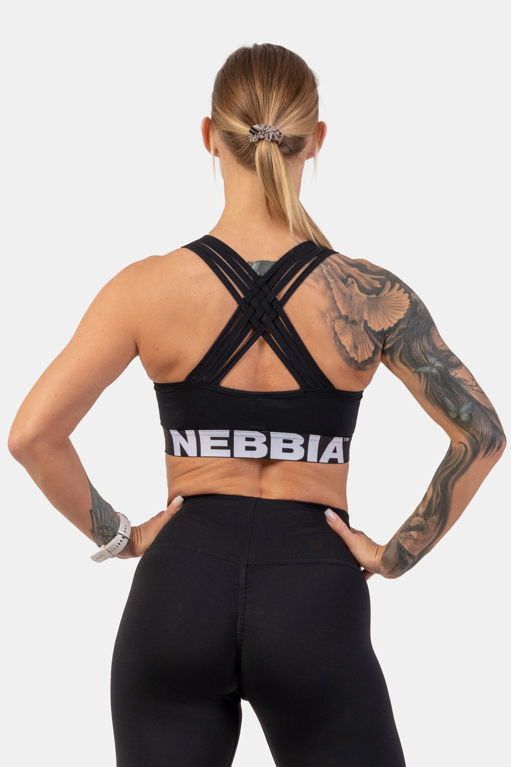 Nebbia Топ 410 Medium Impact Cross Back Sports Bra, черный