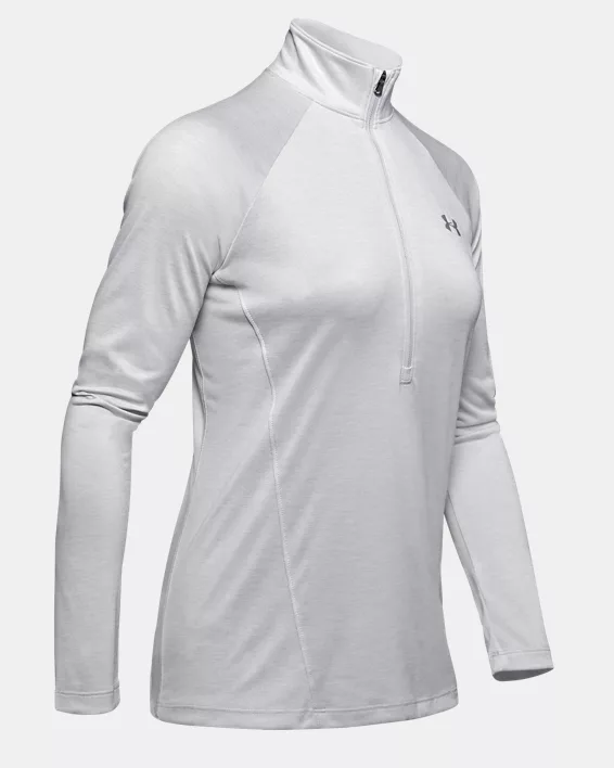 Under Armour Лонгслив Tech Twist 1/2 Zip, серо-голубой