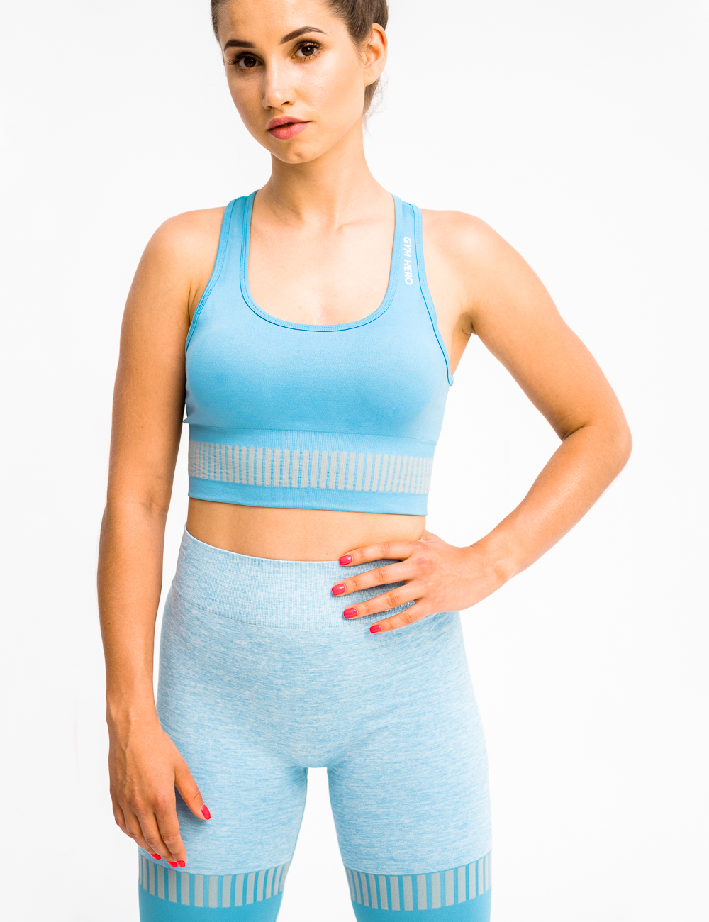 Gym Hero Бра Seamless Stripes, морской