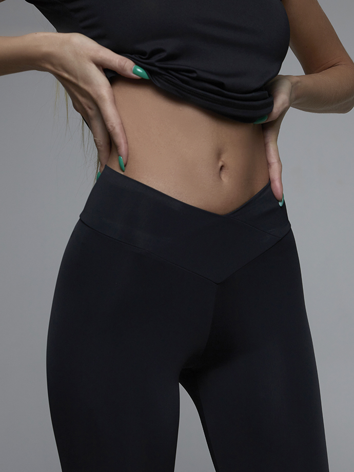 Mansen Леггинсы Simple с V-обр. поясом, черный