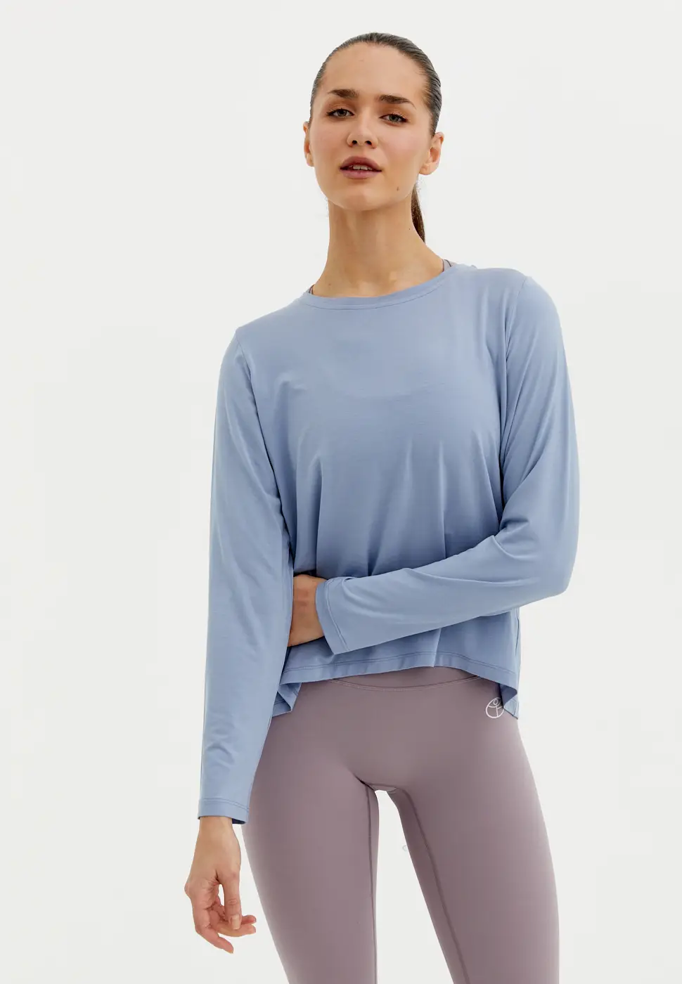 BeSelf Лонгслив Modal, серо-голубой