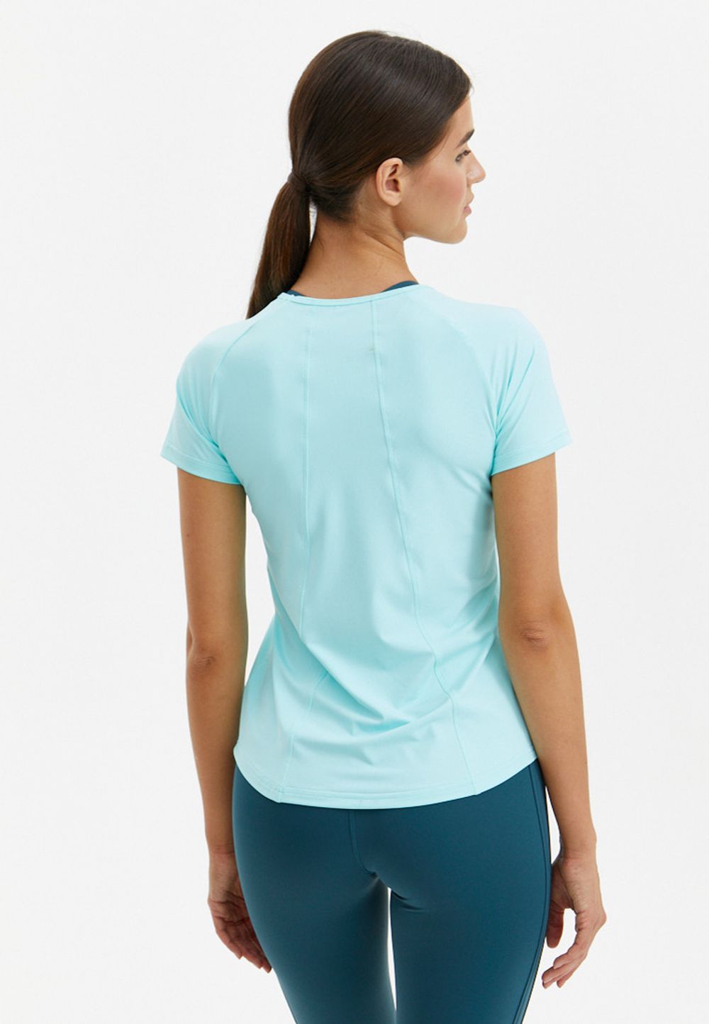 BeSelf Футболка удлиненная SATIN BASE, светло-бирюзовый