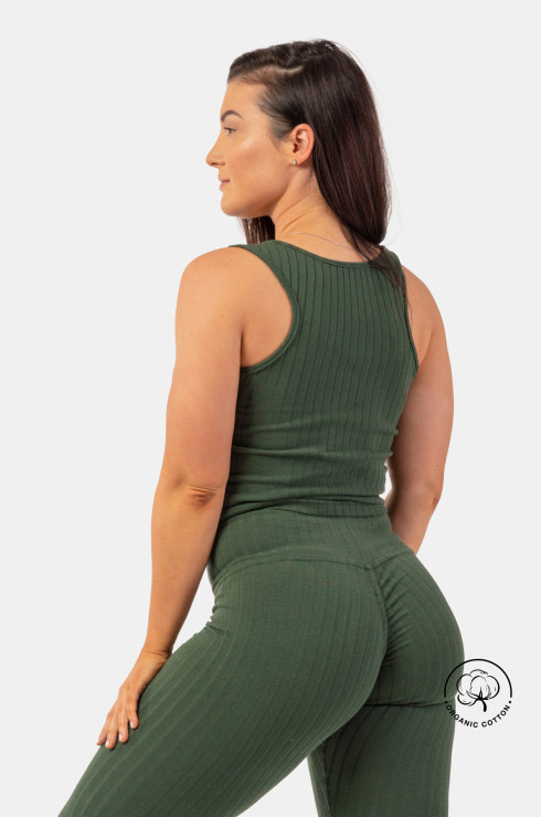 Nebbia Майка 414 Organic Cotton Ribbed Tank Top, темно-зеленый