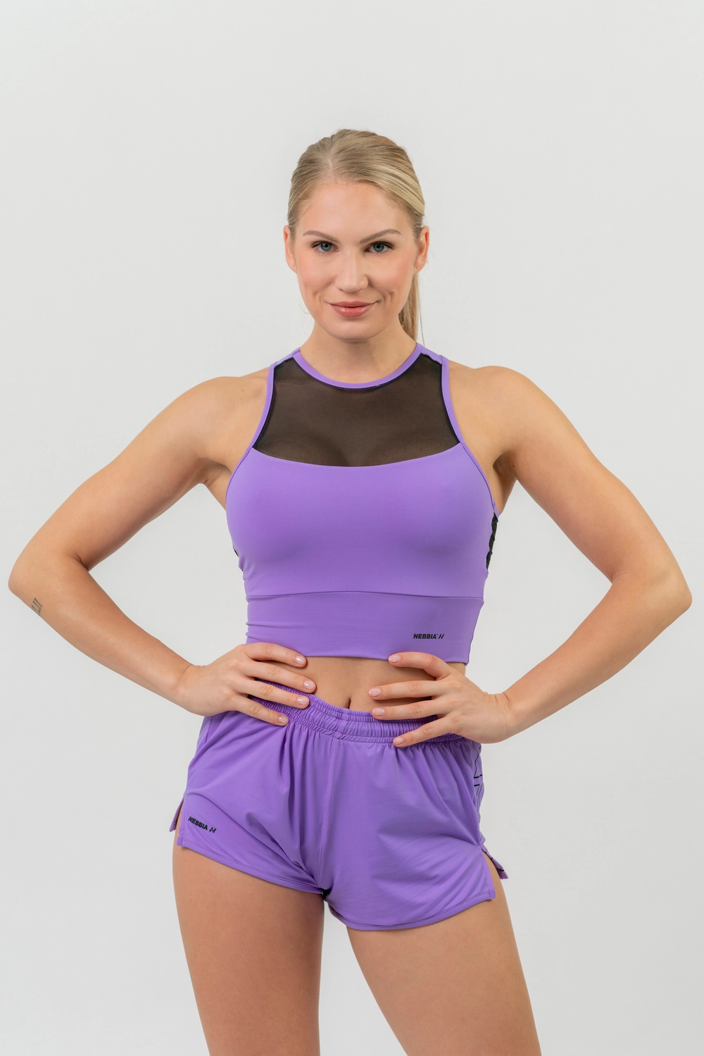 Nebbia Топ 437 activewear Padded sports bra, лиловый