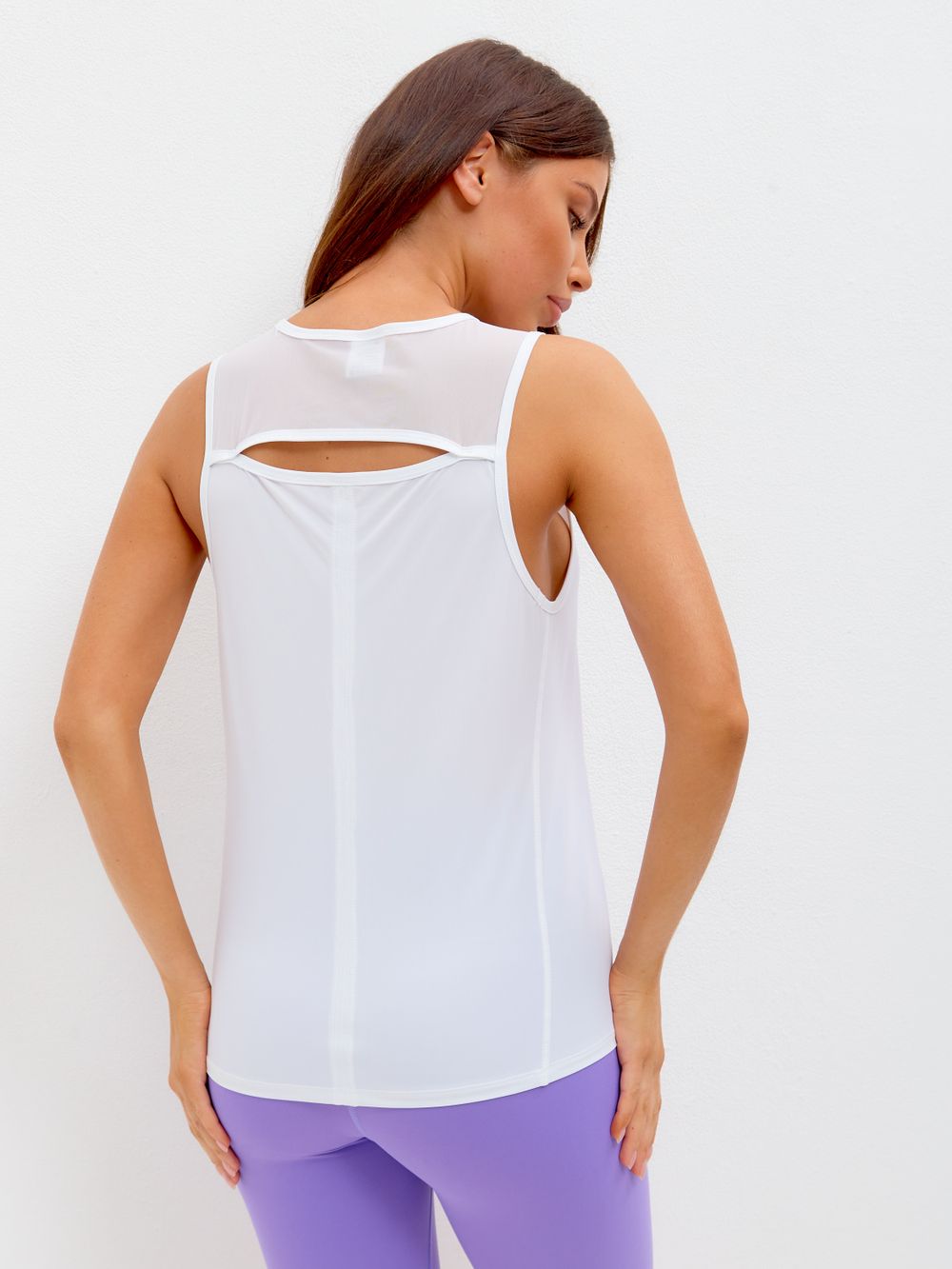 BeSelf Майка с сеткой удлиненная Active, белый