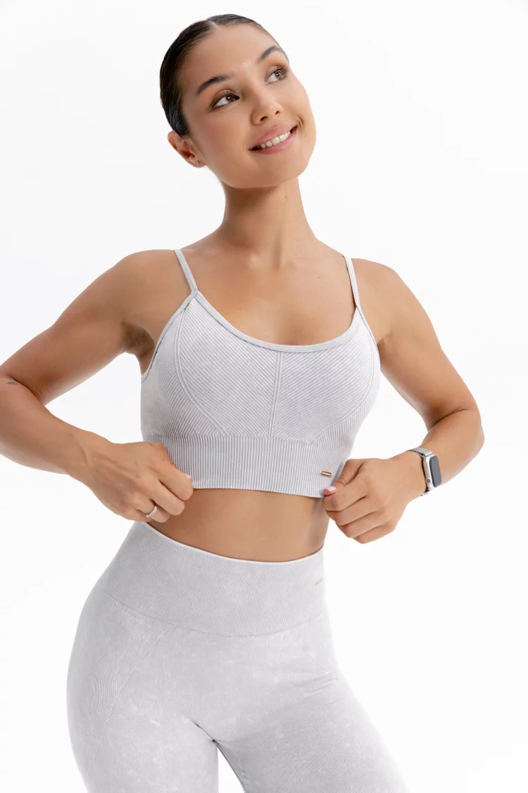 ForStrong Топ Lattice, серый деним