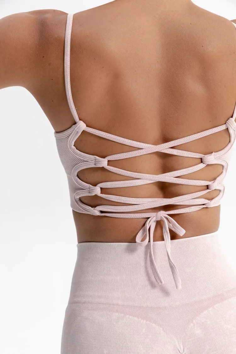 ForStrong Топ Lattice, розовый деним 