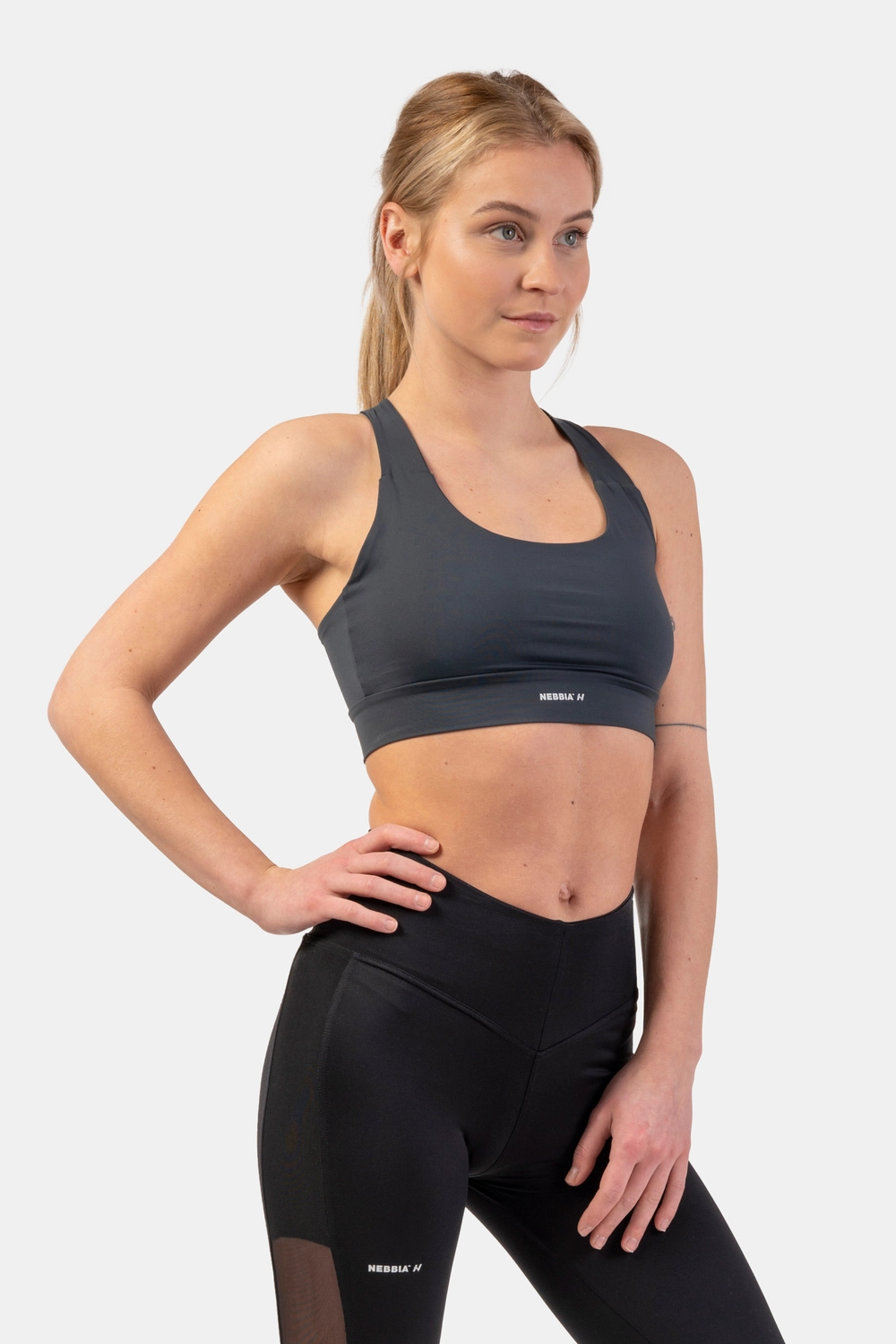 Nebbia Топ 413 Active Sport Bra with Medium Impact, темно-серый