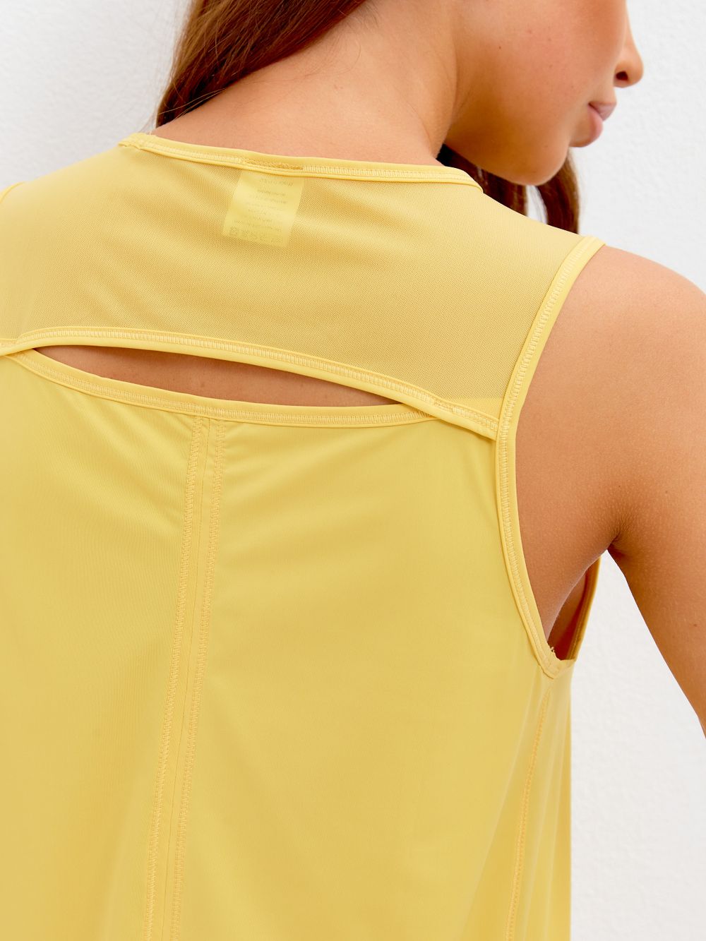 BeSelf Майка с сеткой удлиненная Active, желтый