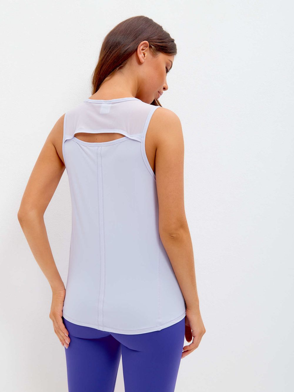 BeSelf Майка с сеткой удлиненная Active, небесно-голубой