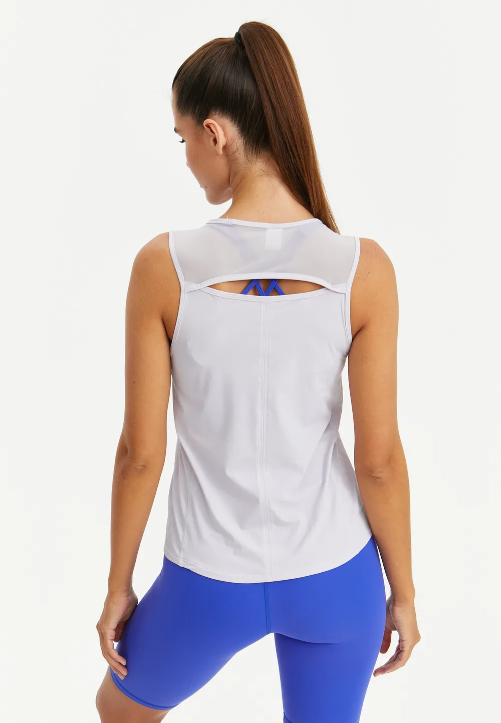 BeSelf Майка с сеткой удлиненная Active, лавандовая