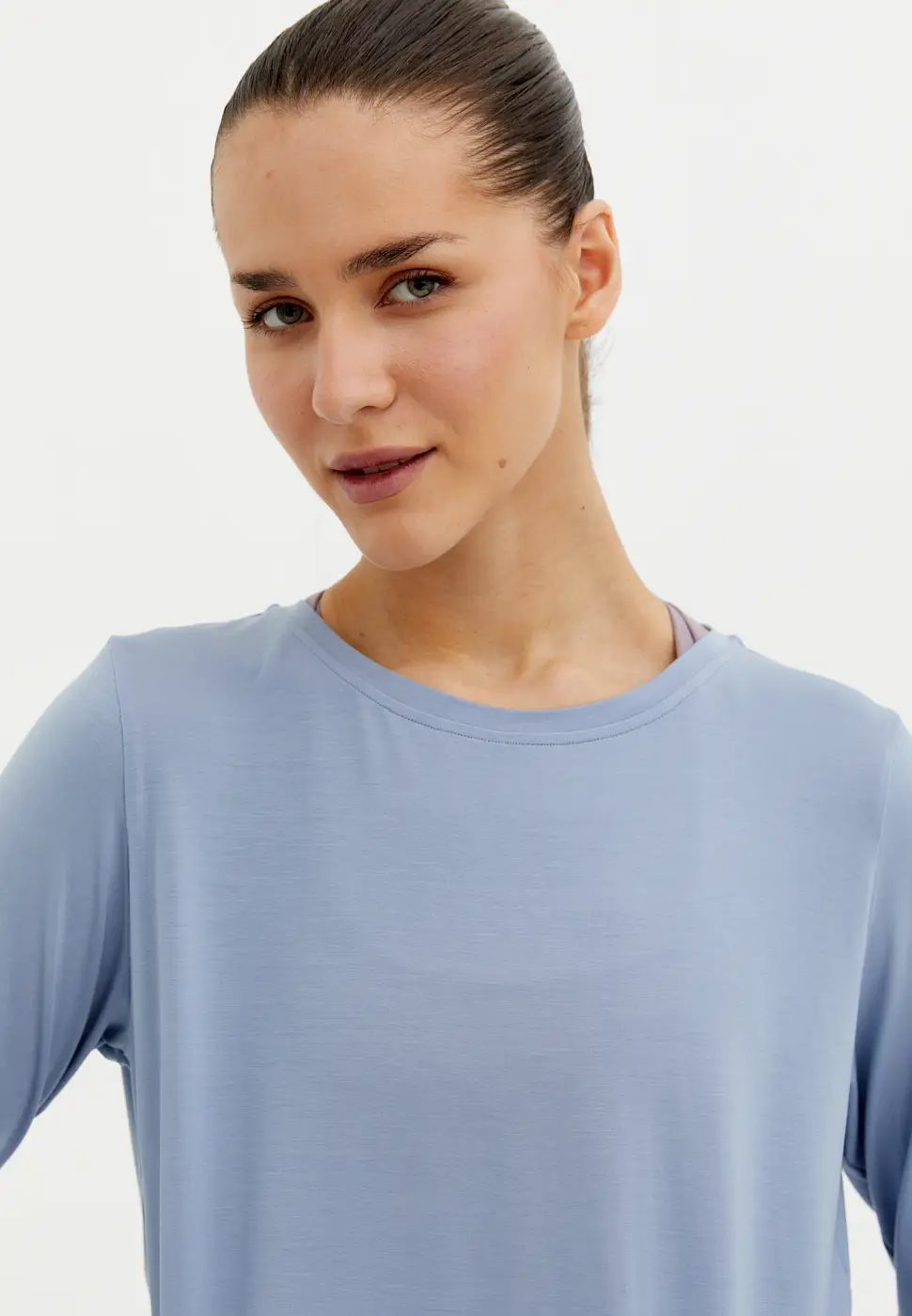 BeSelf Лонгслив Modal, серо-голубой
