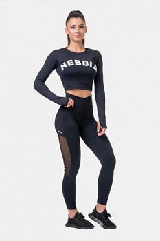 Nebbia Лосины 573 High Waist & Mesh, черный