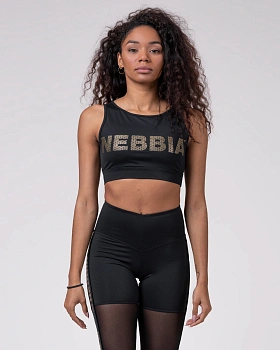 Nebbia Топ 830 Gold Mesh, черный
