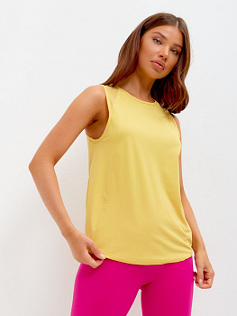 BeSelf Майка с сеткой удлиненная Active, желтый