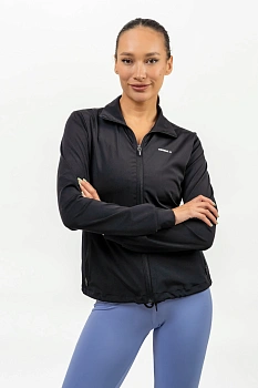 Nebbia Кофта 481 Shiny Zip-up Workout Jacket Sleek, черный
