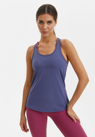 BeSelf Майка удлиненная SATIN BASE, фиолетово-серый