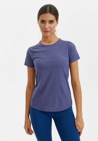 BeSelf Футболка удлиненная SATIN BASE, фиолетово-серый