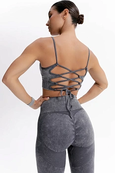 ForStrong Топ Lattice, черный деним