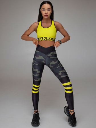 Mansen Леггинсы Crossfit Military stripes, зеленый