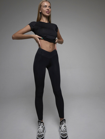 Mansen Леггинсы Simple с V-обр. поясом, черный