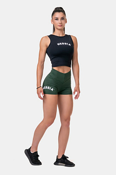 Nebbia Шорты 582 High Waisted Shorts 5 GYM HERO, темно-зеленый