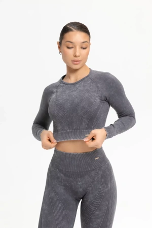 ForStrong Лонгслив Neat, черный деним