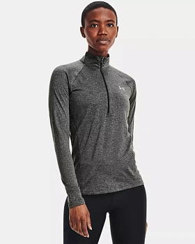 Under Armour Лонгслив Tech 1/2 Zip, серый