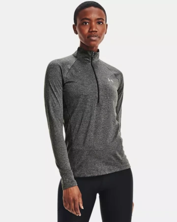 Under Armour Лонгслив Tech 1/2 Zip, серый