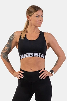 Nebbia Топ 410 Medium Impact Cross Back Sports Bra, черный